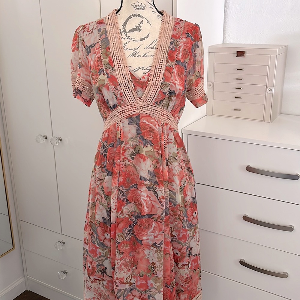 Anthropologie Floral Midi Dress